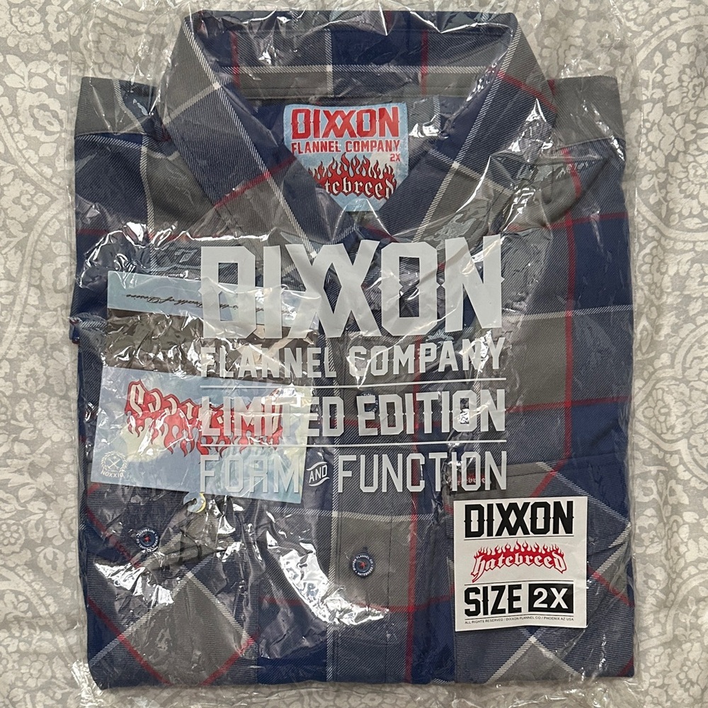 DIXXON Hatebreed Limited Edition Blue and Gray Plaid Flannel